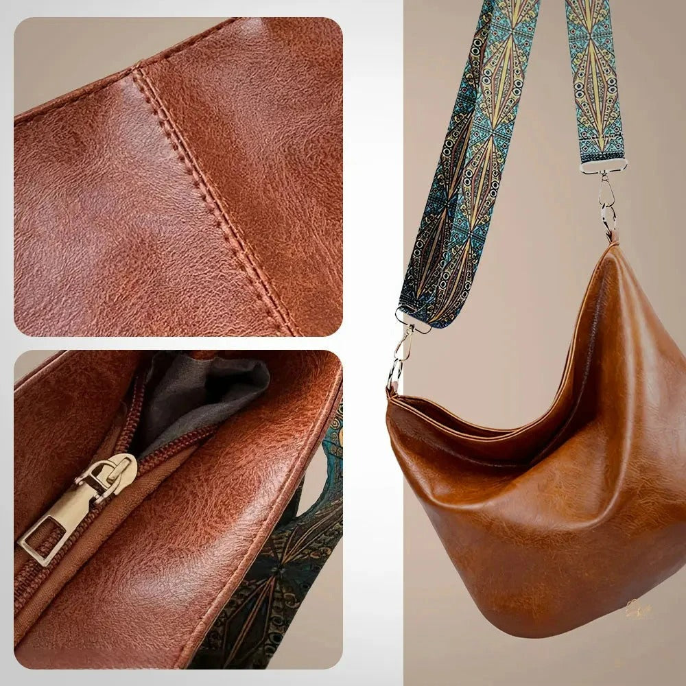 Alexis - Vintage Leather Bucket Bag for Daily Use