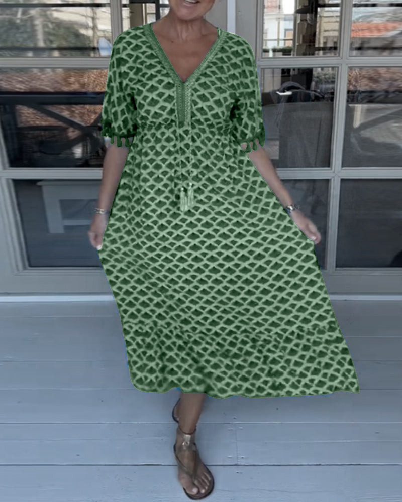 Tina | V-neck casual dress with print