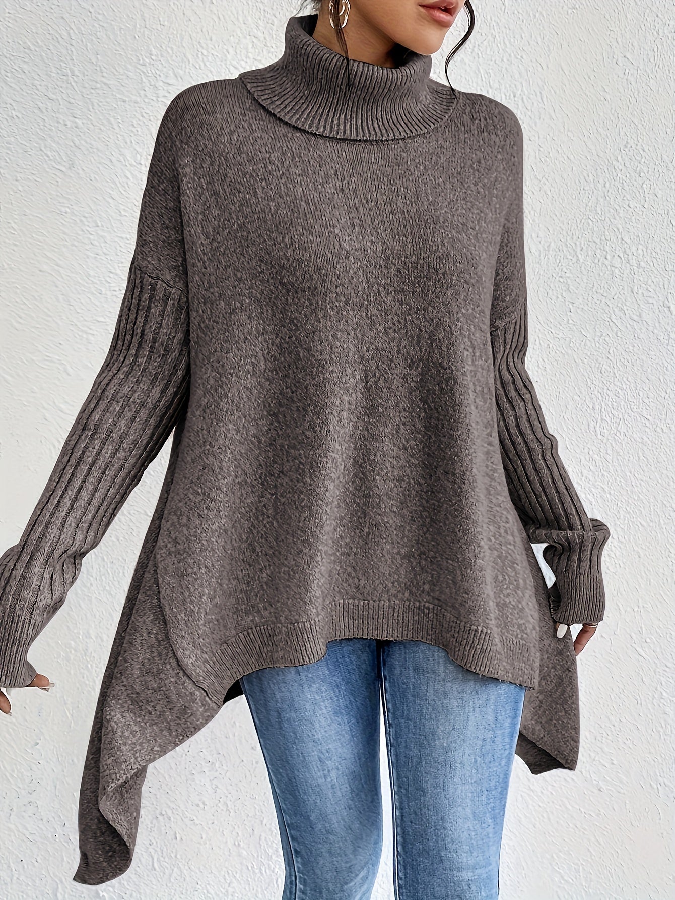 Tahlia - Casual Long Sleeve High Neck Sweater