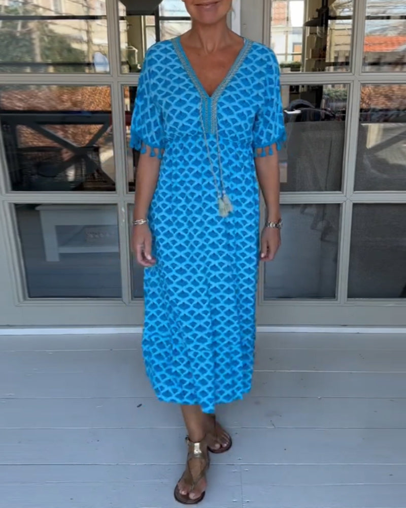 Tina | V-neck casual dress with print