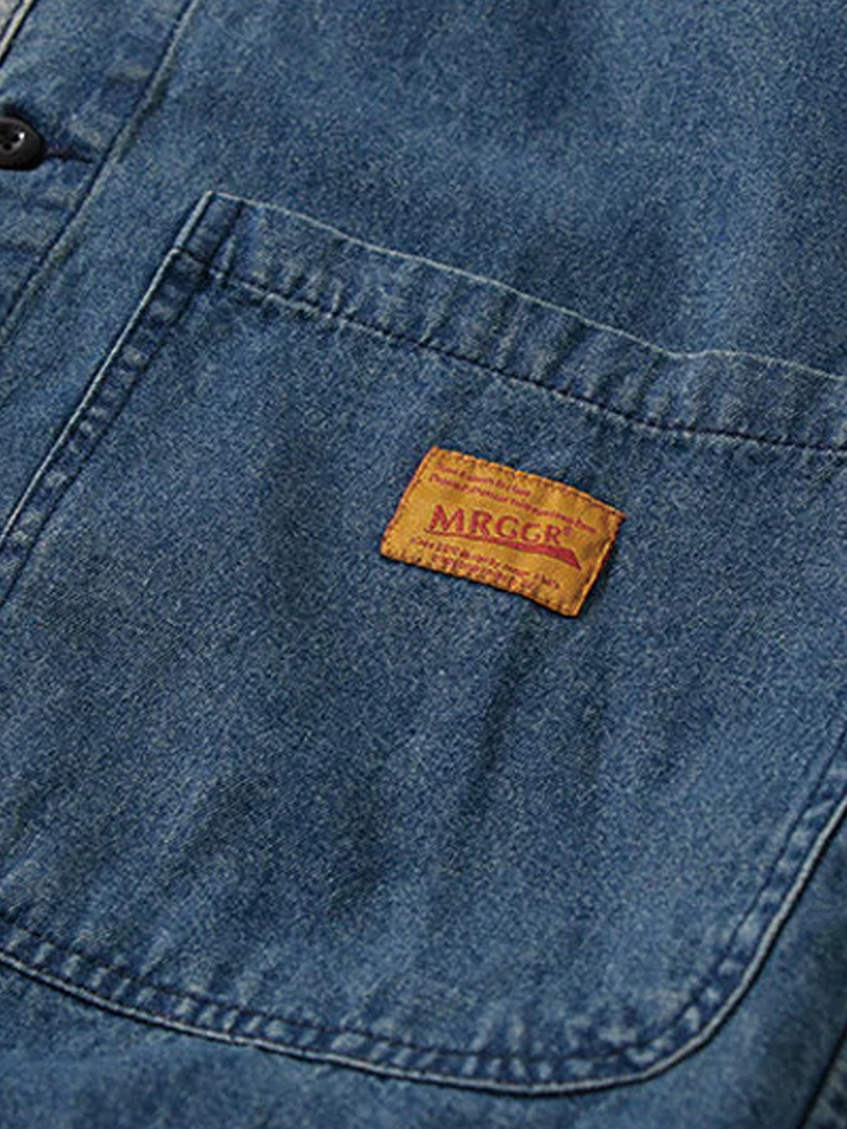 Contrast Button Collarless Denim Jacket