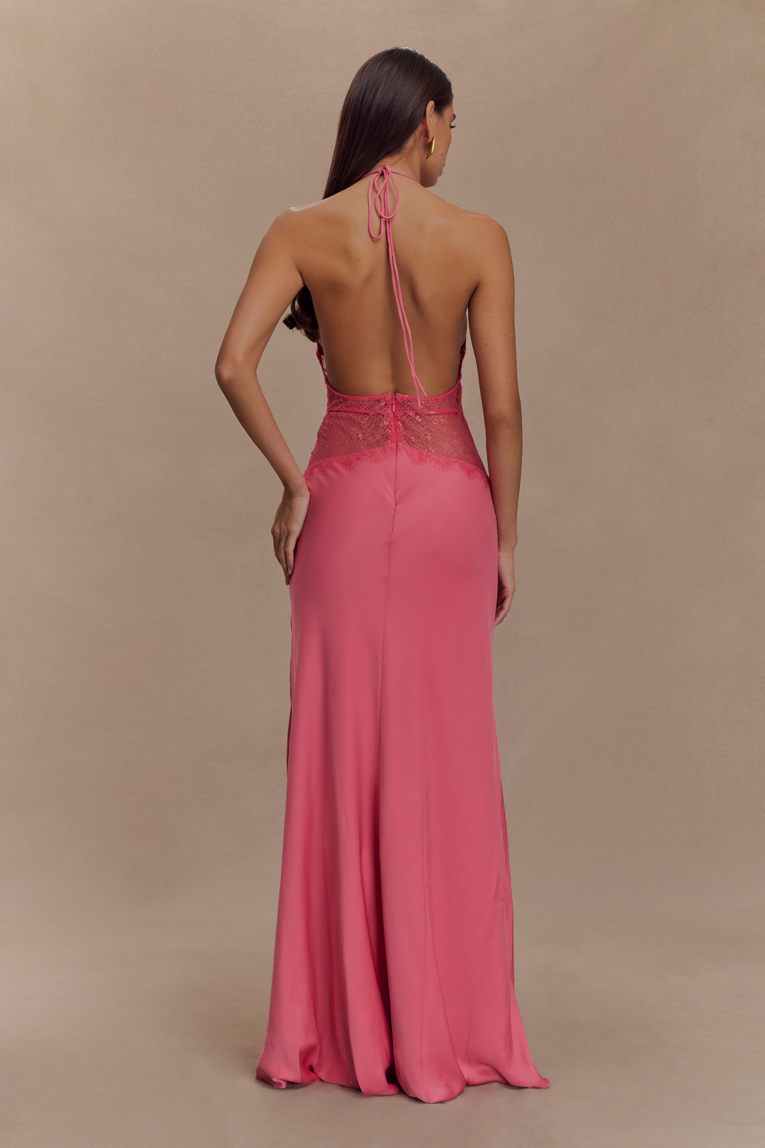 Kalira™ | Satin Lace Maxi Dress