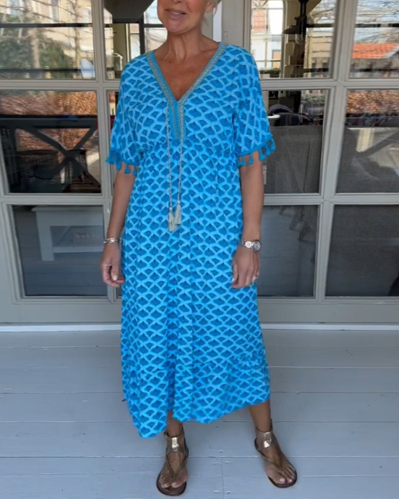 Tina | V-neck casual dress with print