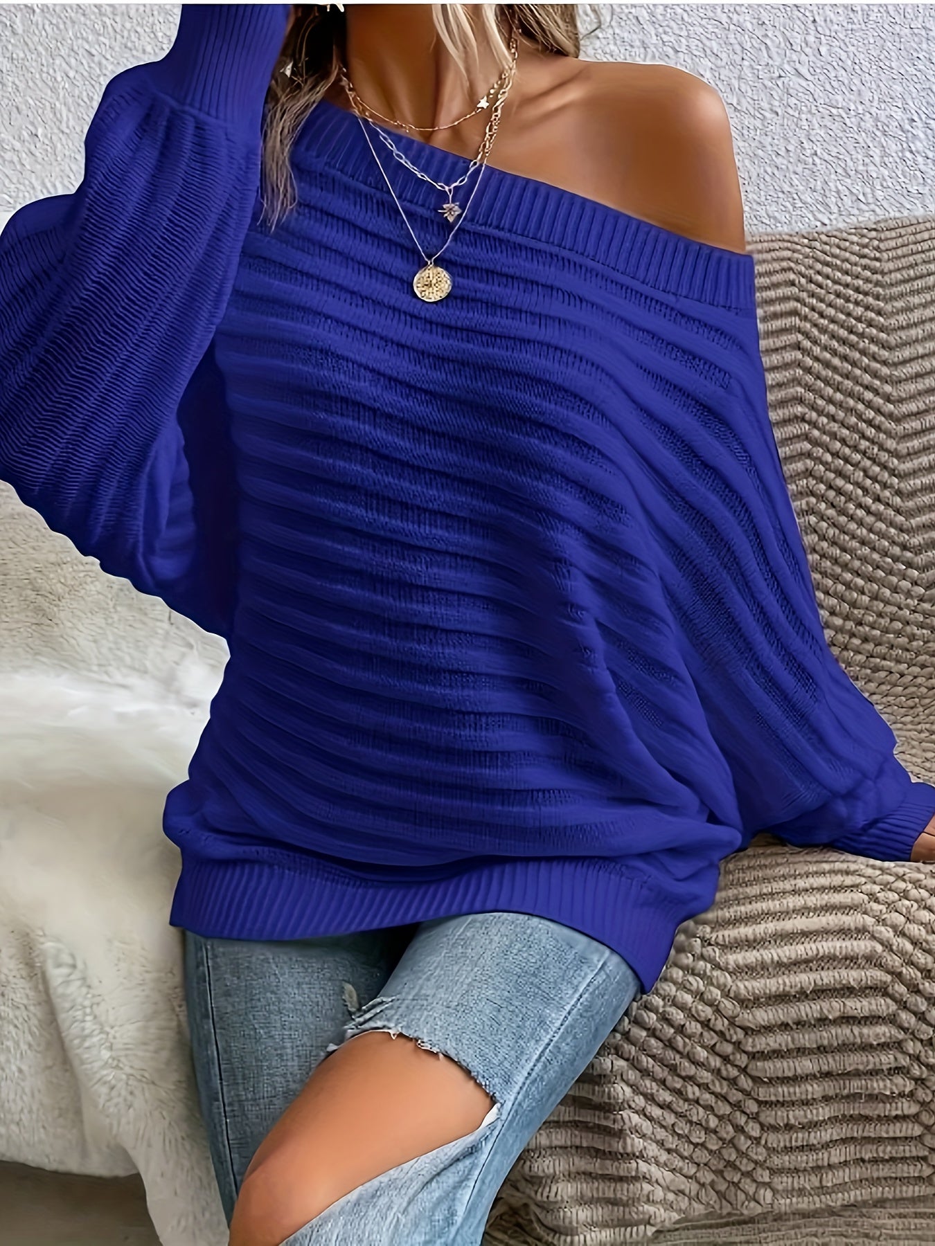 Sierra™ Off-Shoulder Knit Sweater