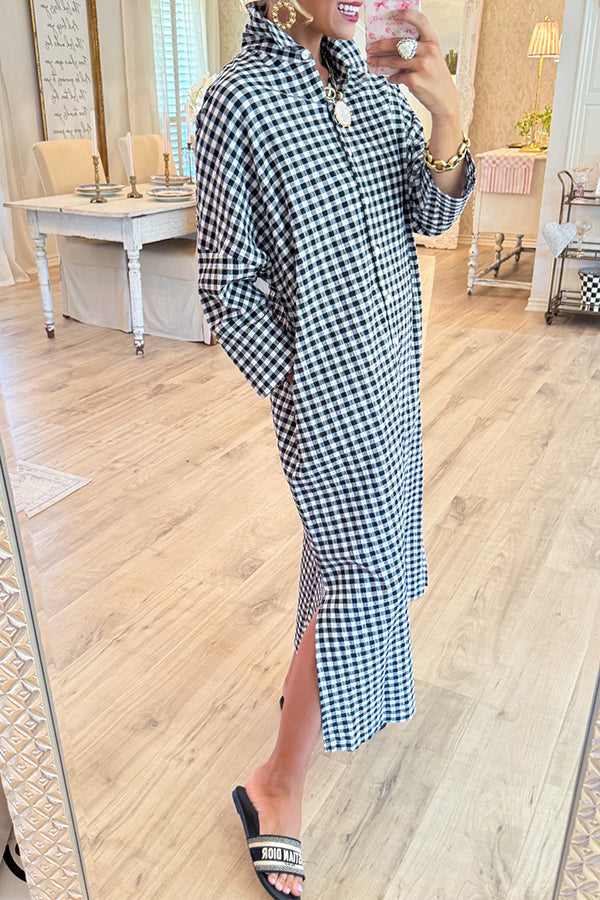 Seersucker Gingham Maxi Dress