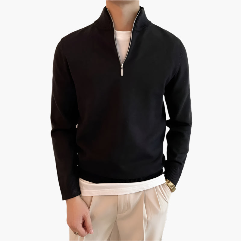 Modestique london™| ANSEONG Fine Quarter Zip Sweater