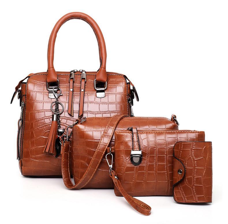 Palmer - 4-Piece Crocodile Pattern Handbag
