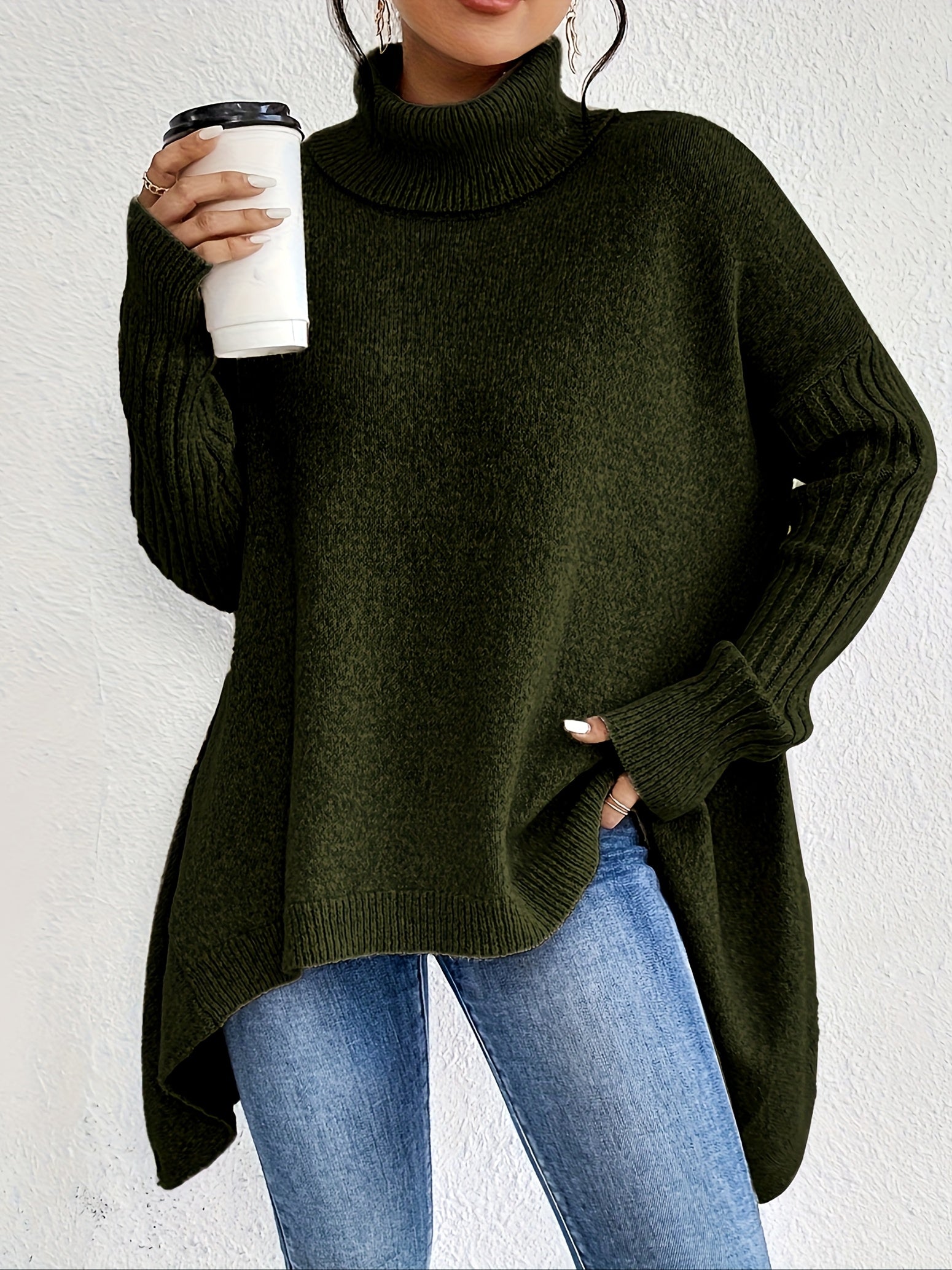 Tahlia - Casual Long Sleeve High Neck Sweater