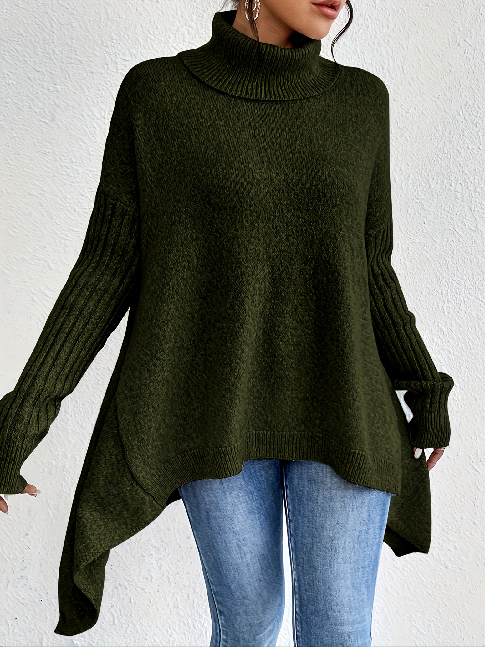 Tahlia - Casual Long Sleeve High Neck Sweater