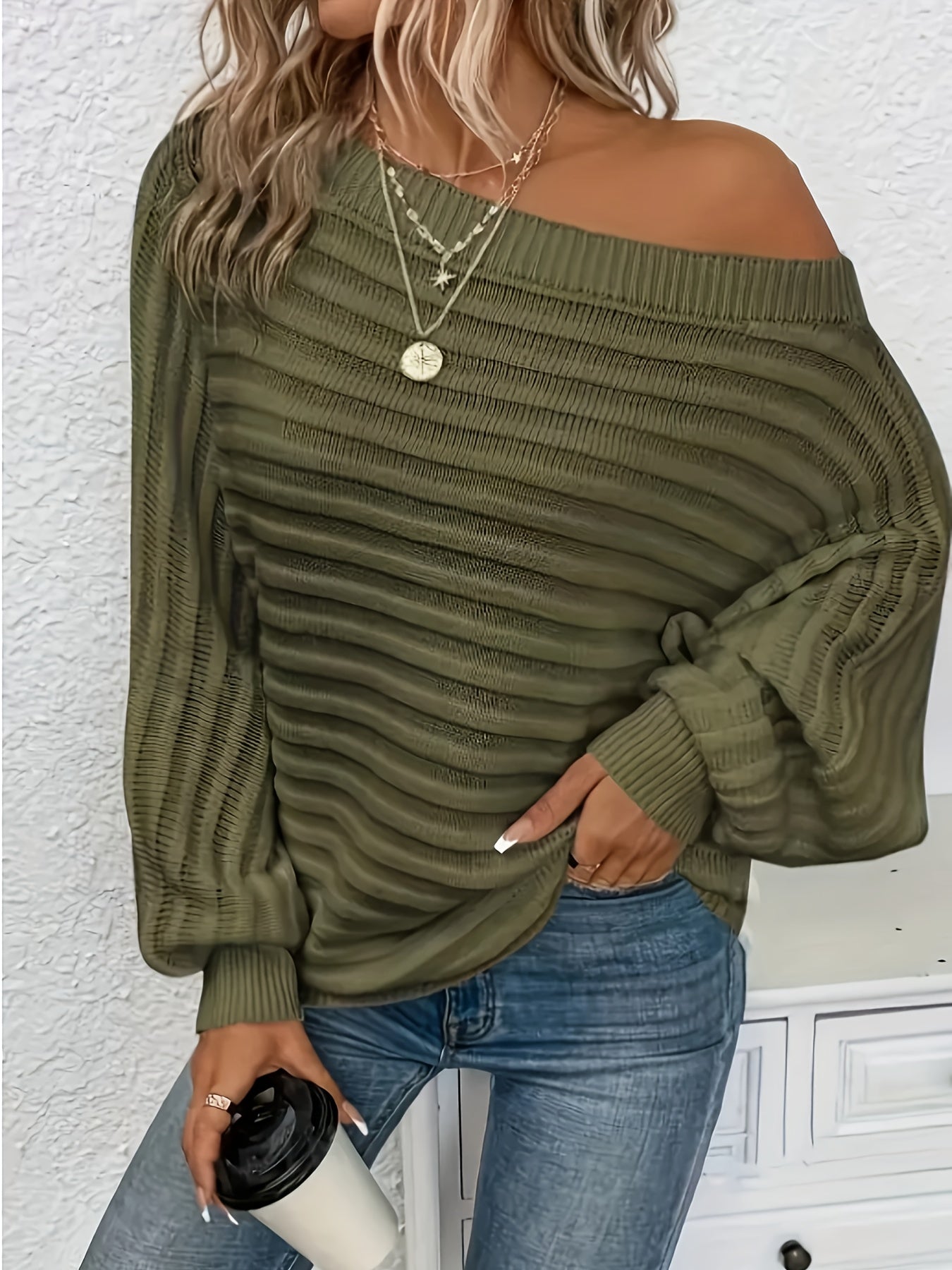 Sierra™ Off-Shoulder Knit Sweater