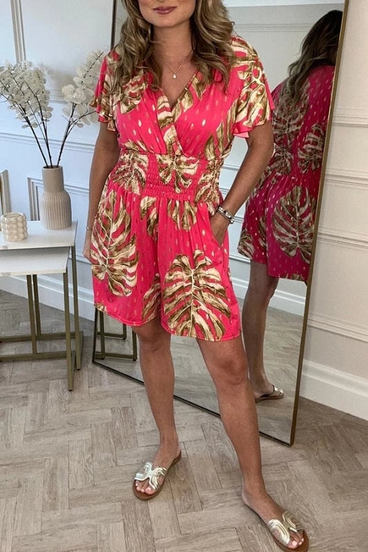 Modestique London-Casual Floral Polka Dot Pocket Rompers