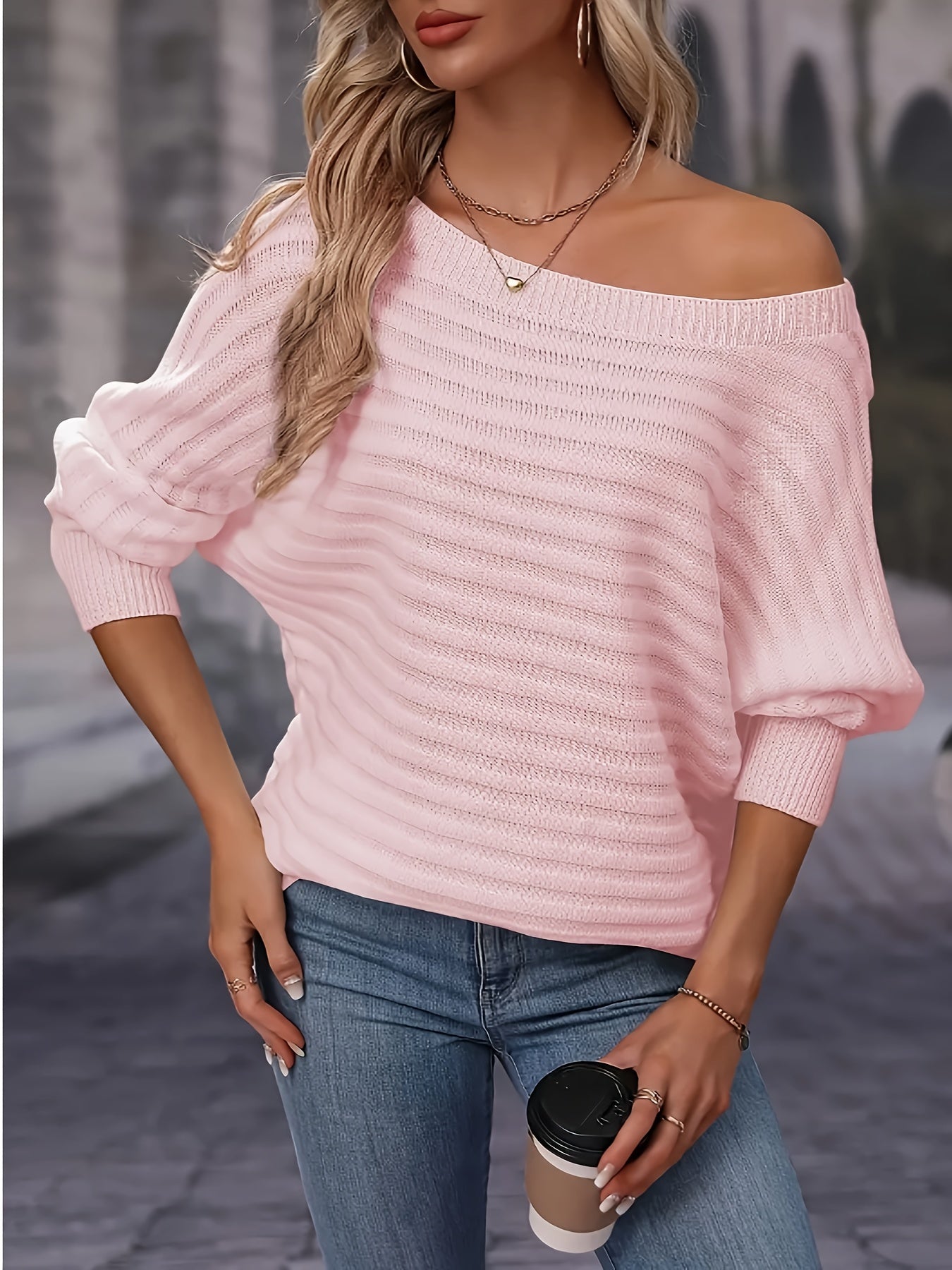 Sierra™ Off-Shoulder Knit Sweater