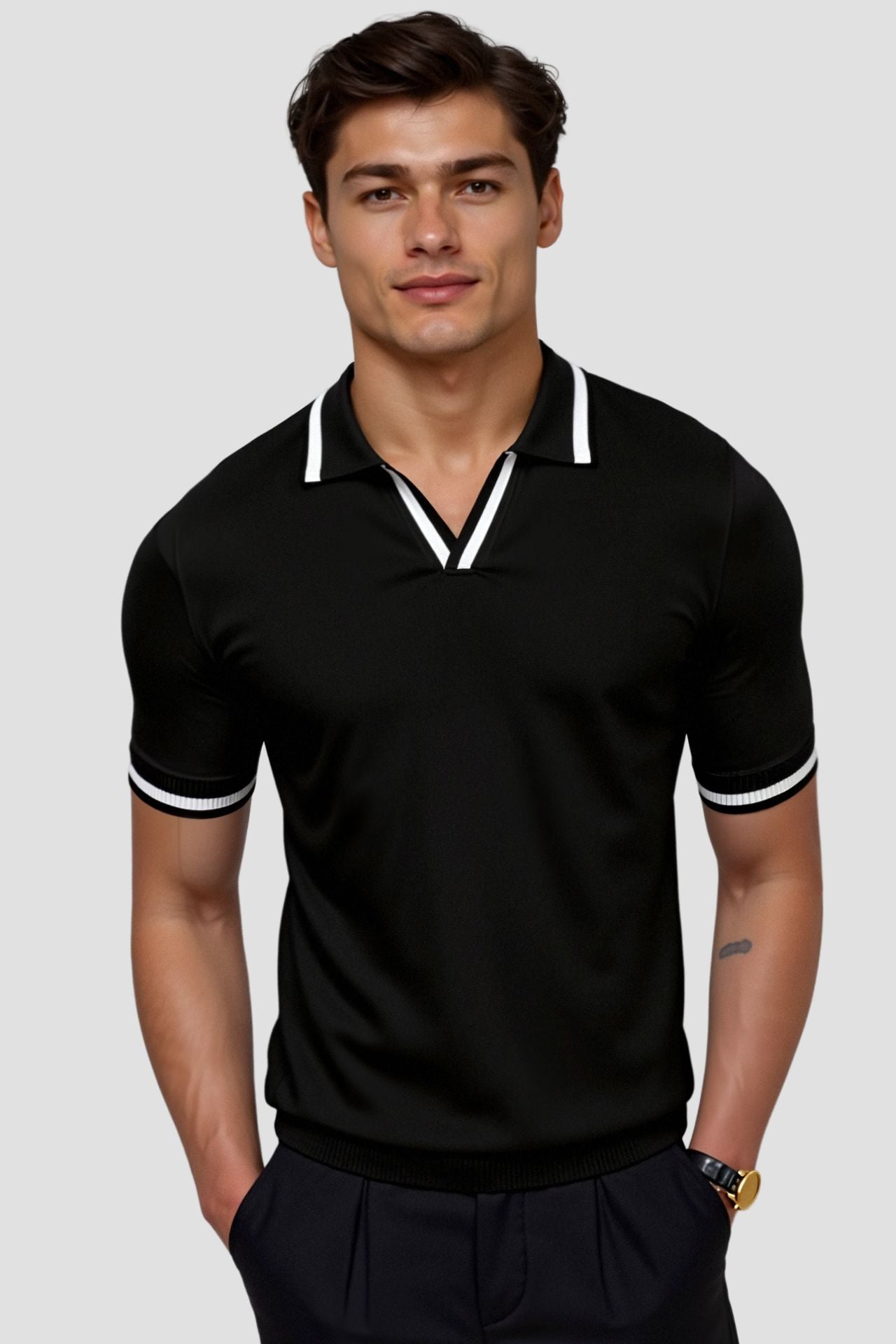 AVERY TORONTO Contrast Slim Fitted Polo