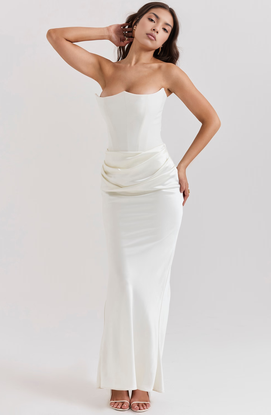 Hera - Elegant Retro Solid Color Strapless Party Dress