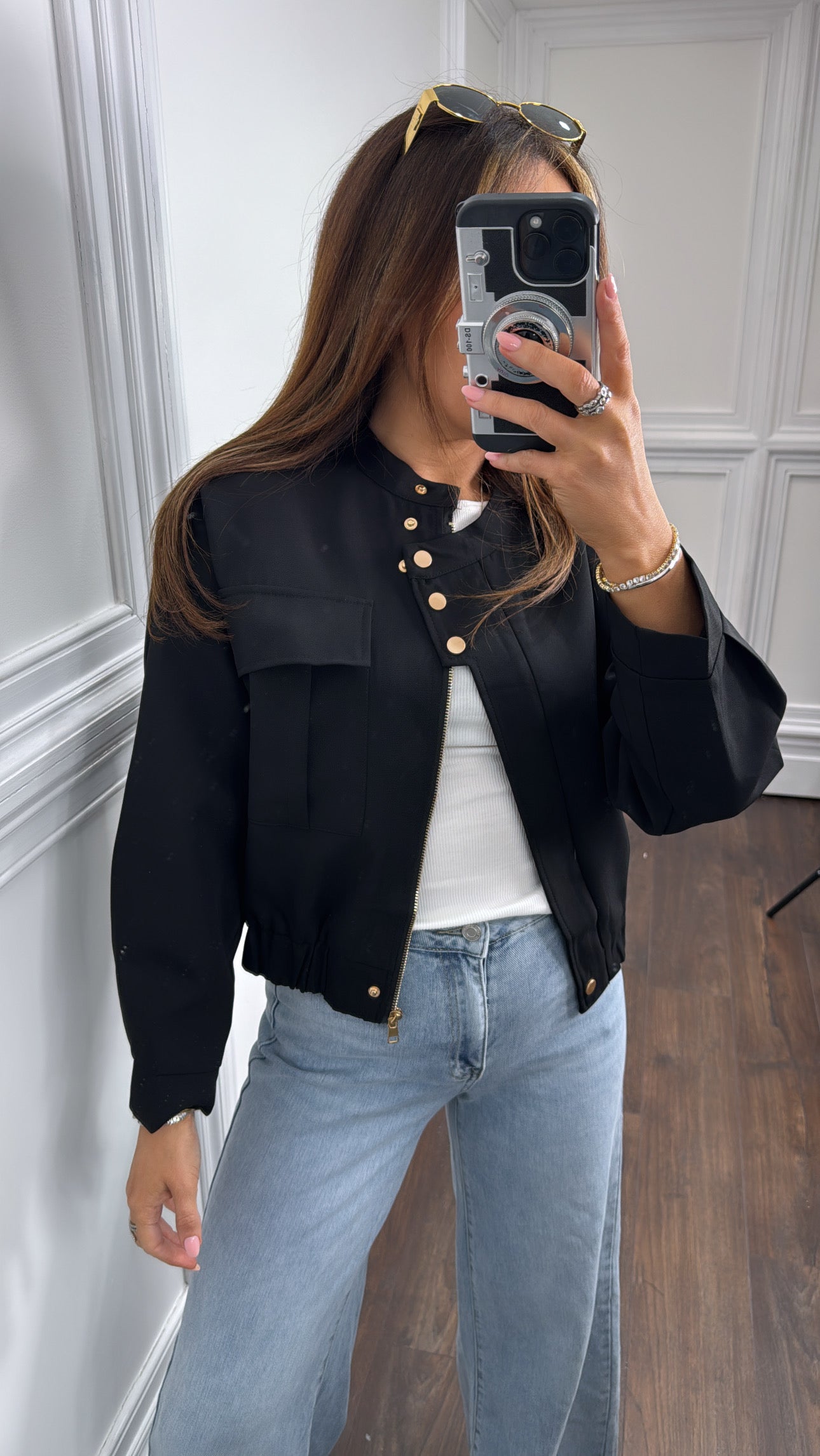 SAFIYA black bomber jacket