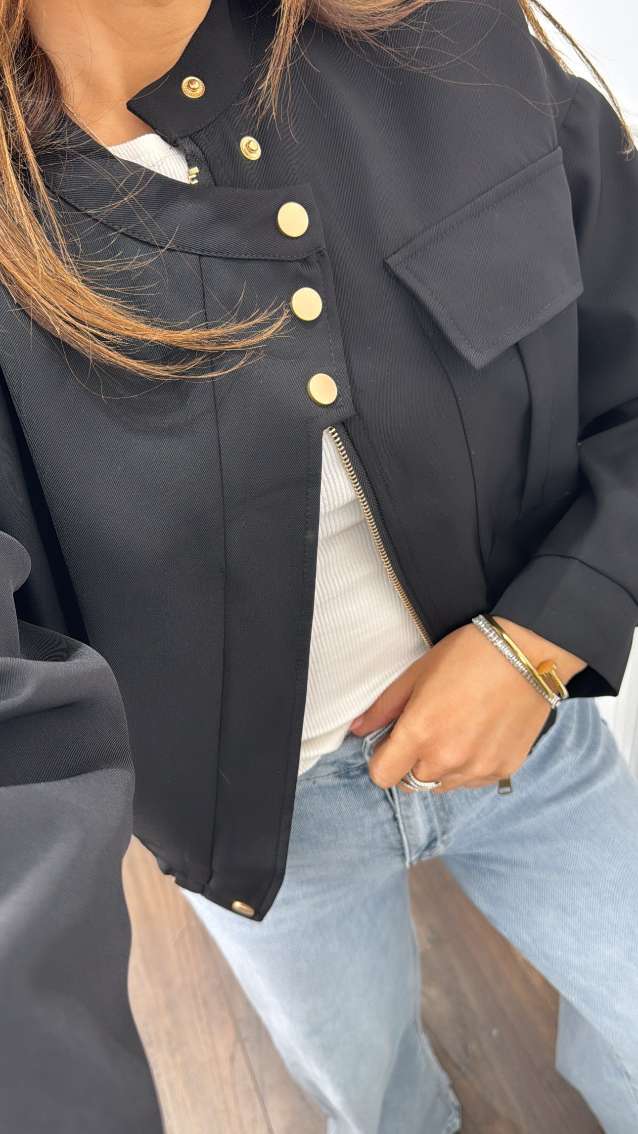 SAFIYA black bomber jacket