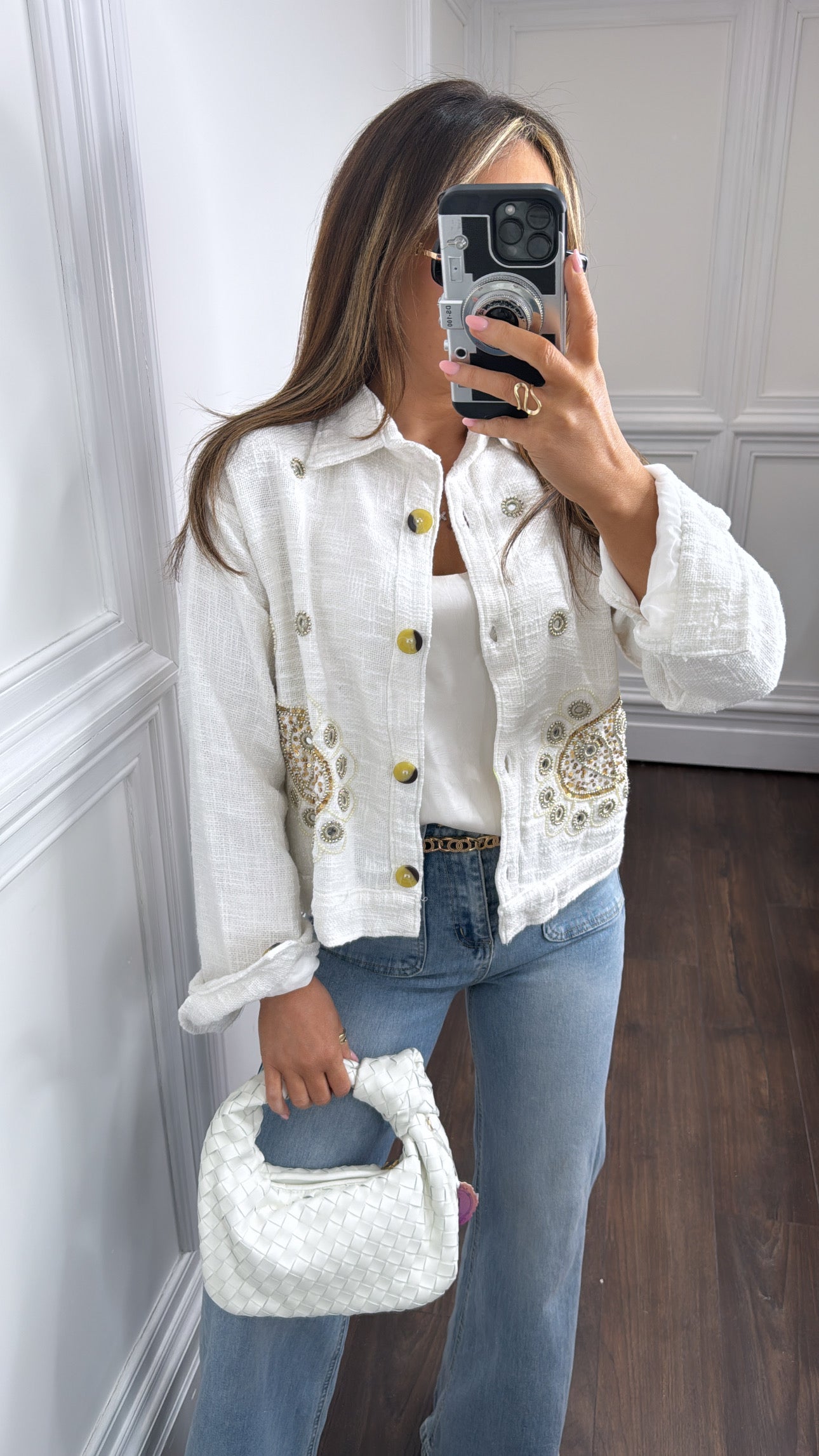 ARABELLA white paisley beaded jacket