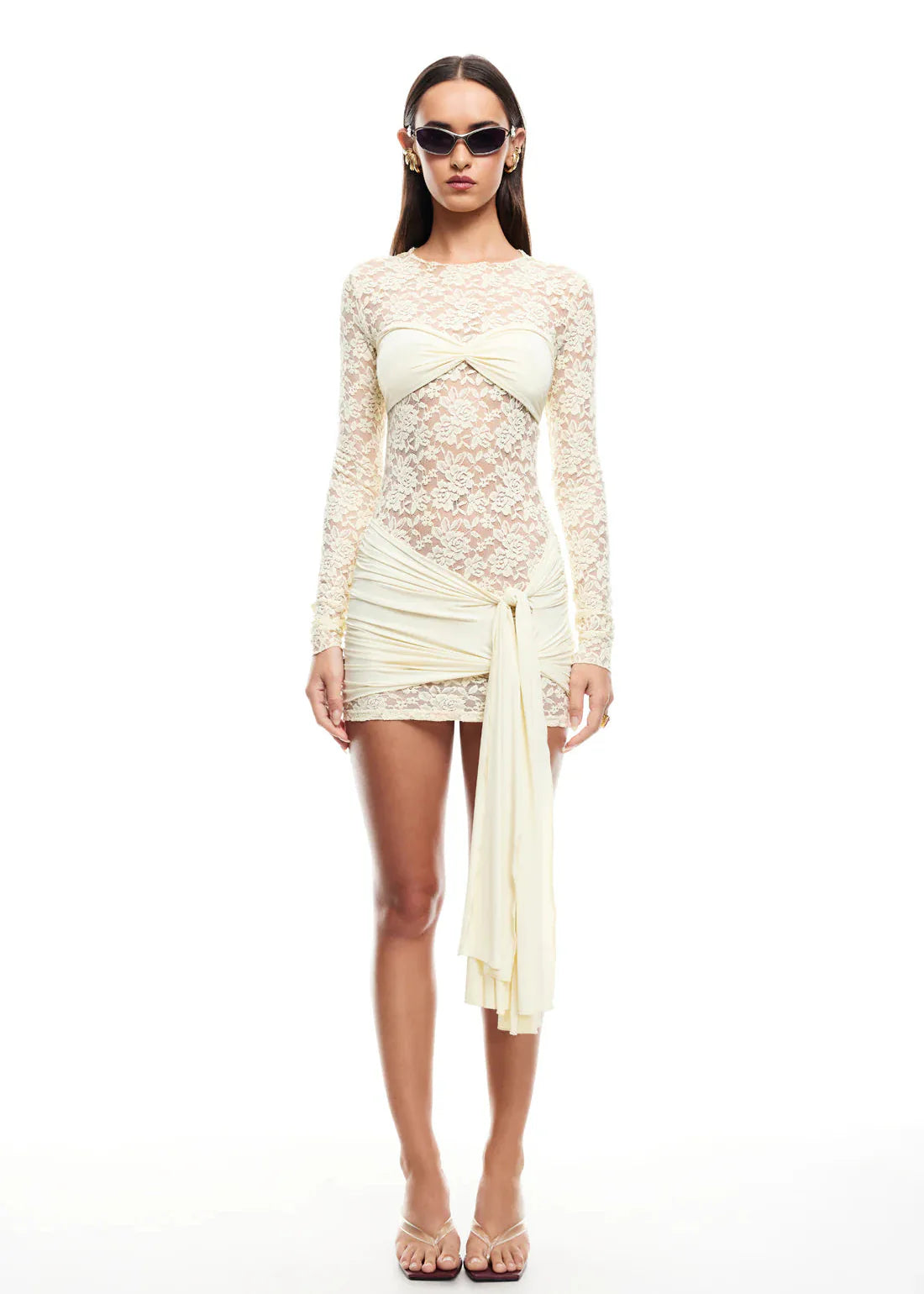 Modestique london™ | Long Sleeve Lace Mini Dress