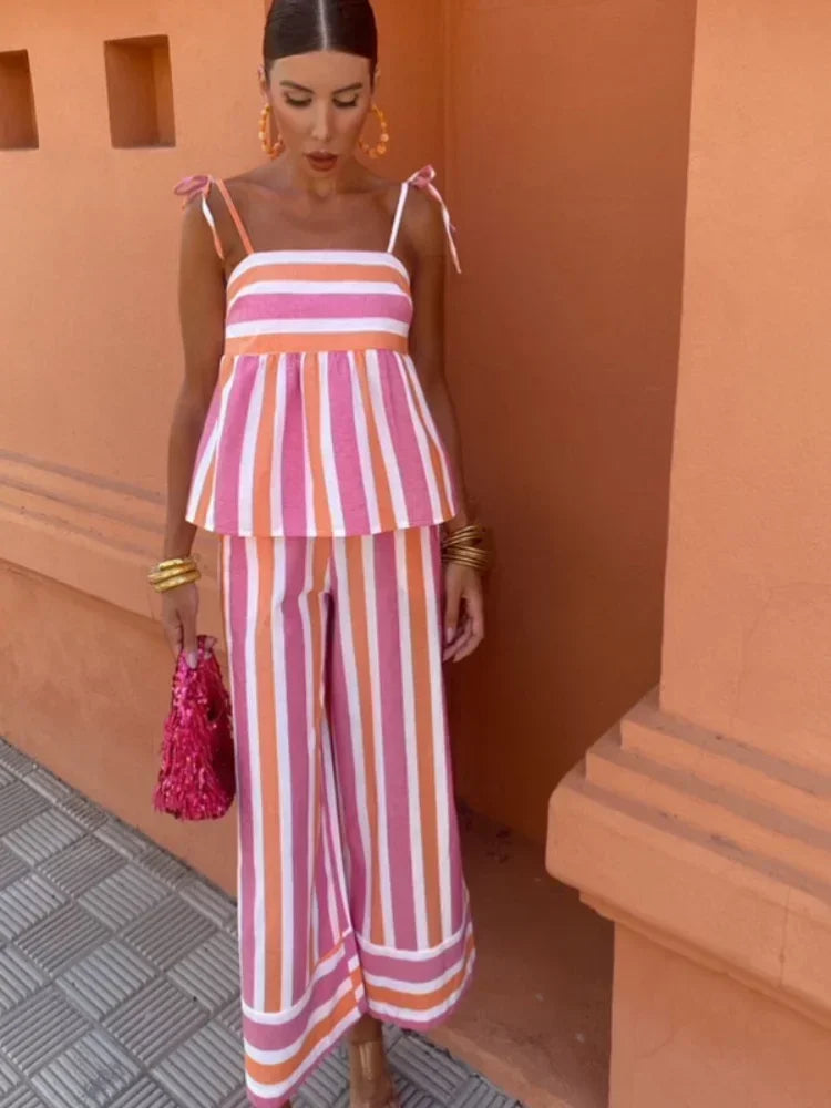 Hanne - Printed Trouser Set Summer Outfit