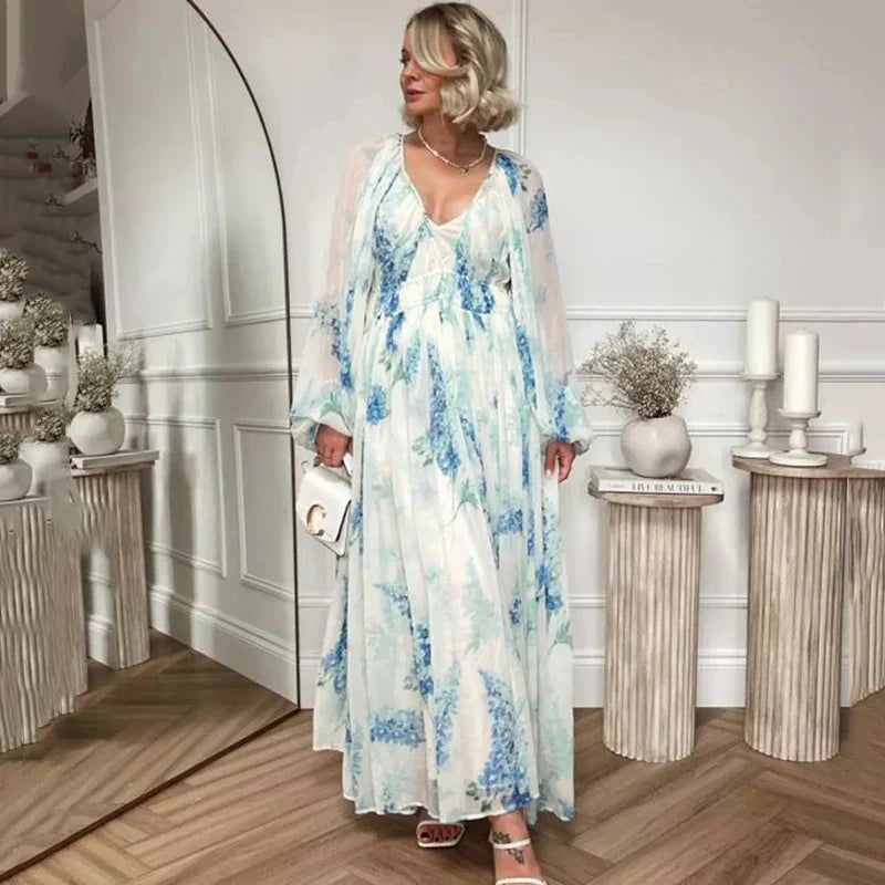 Nora – Blue Ocean Maxi Dress