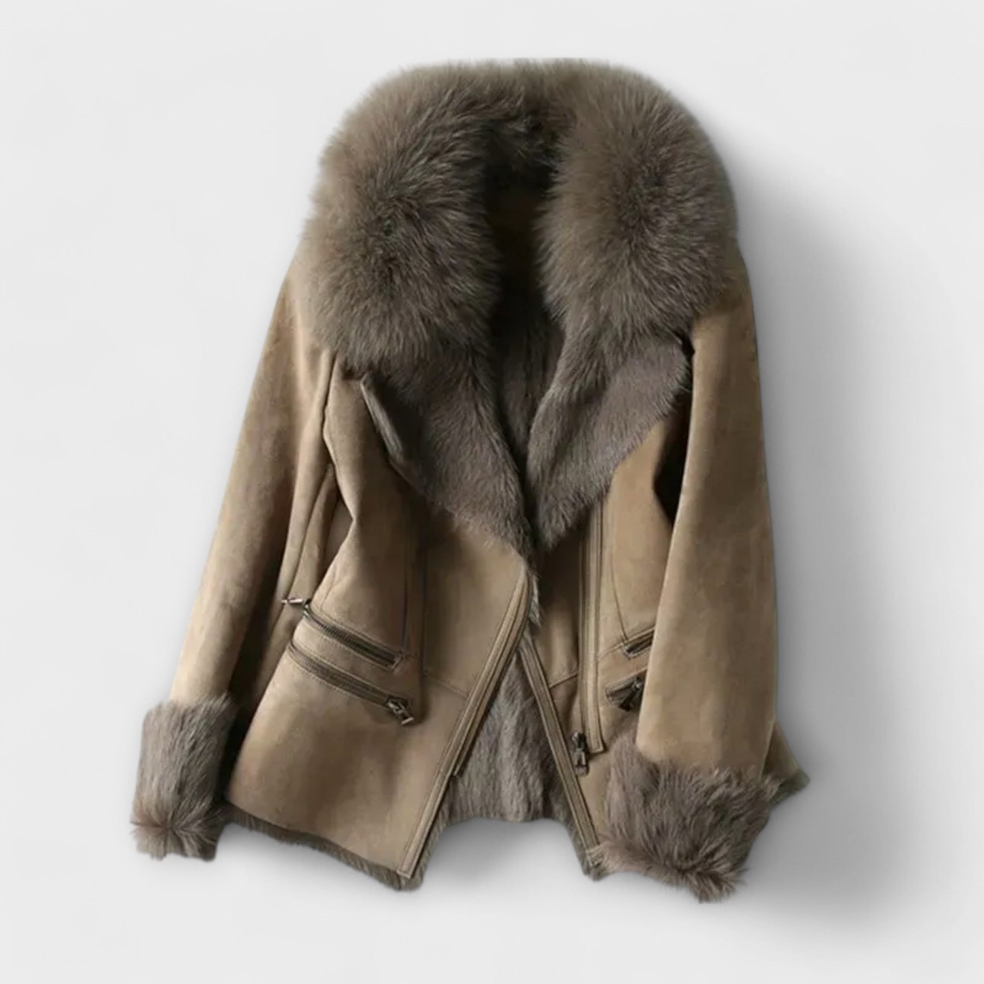 Lambskin Jacket with Fur Collar