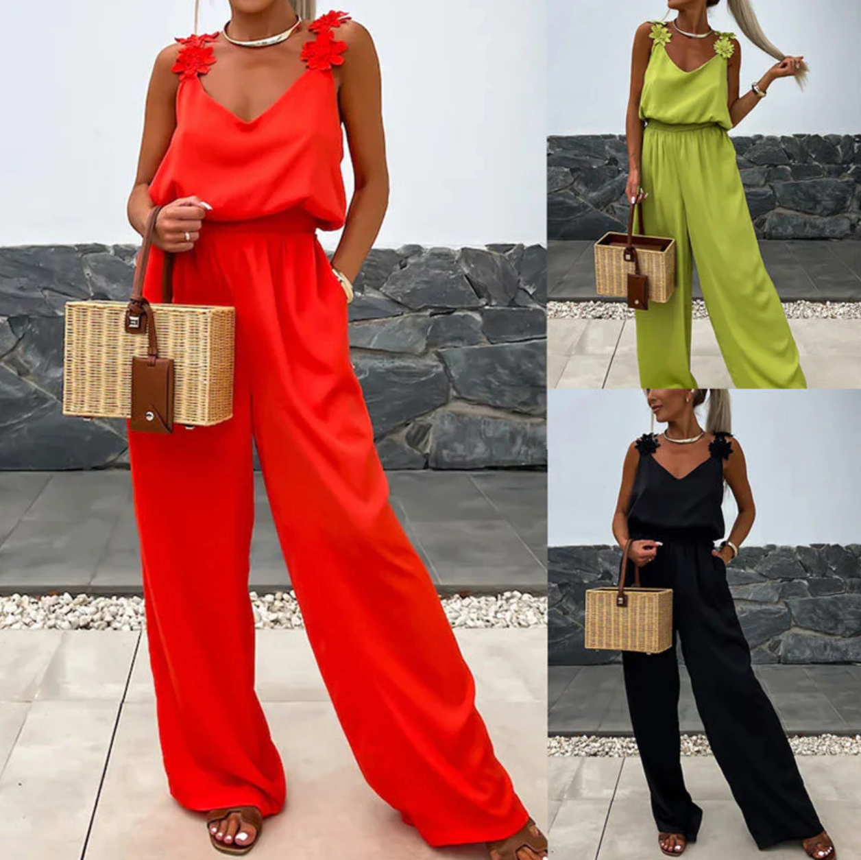 NOMI™ - Sleeveless Wide Leg Jumpsuit