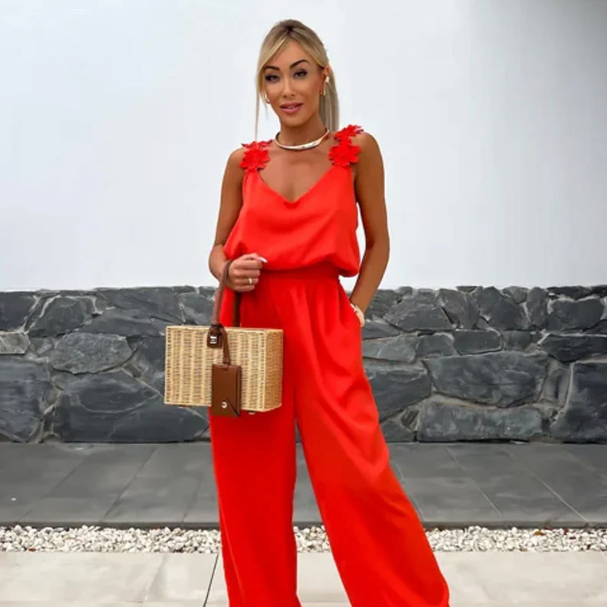 NOMI™ - Sleeveless Wide Leg Jumpsuit