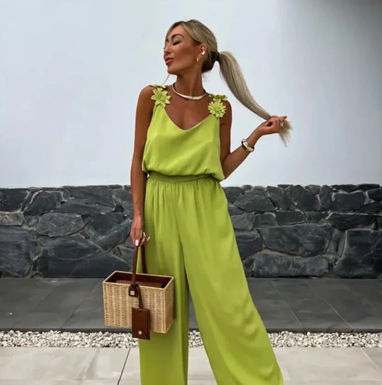 NOMI™ - Sleeveless Wide Leg Jumpsuit