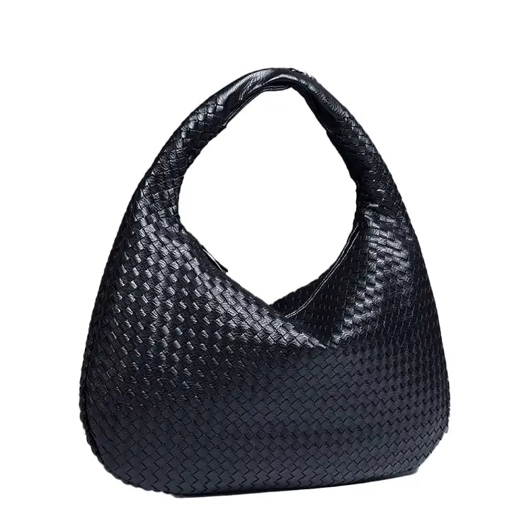 Tessa - Elegant PU Leather Woven Tote Bag