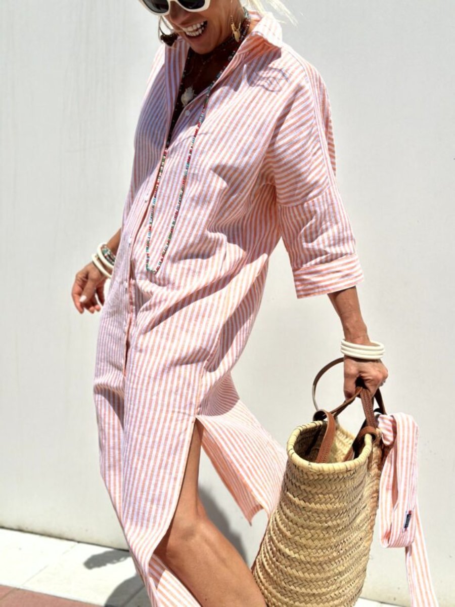 Lova ™| Classic Striped Shirt Dress