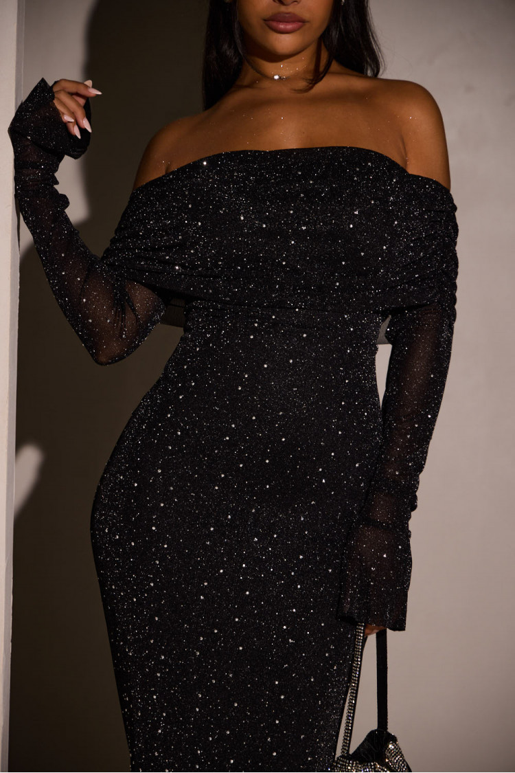 Modestique london™ | Sequined Off-shoulder Dress