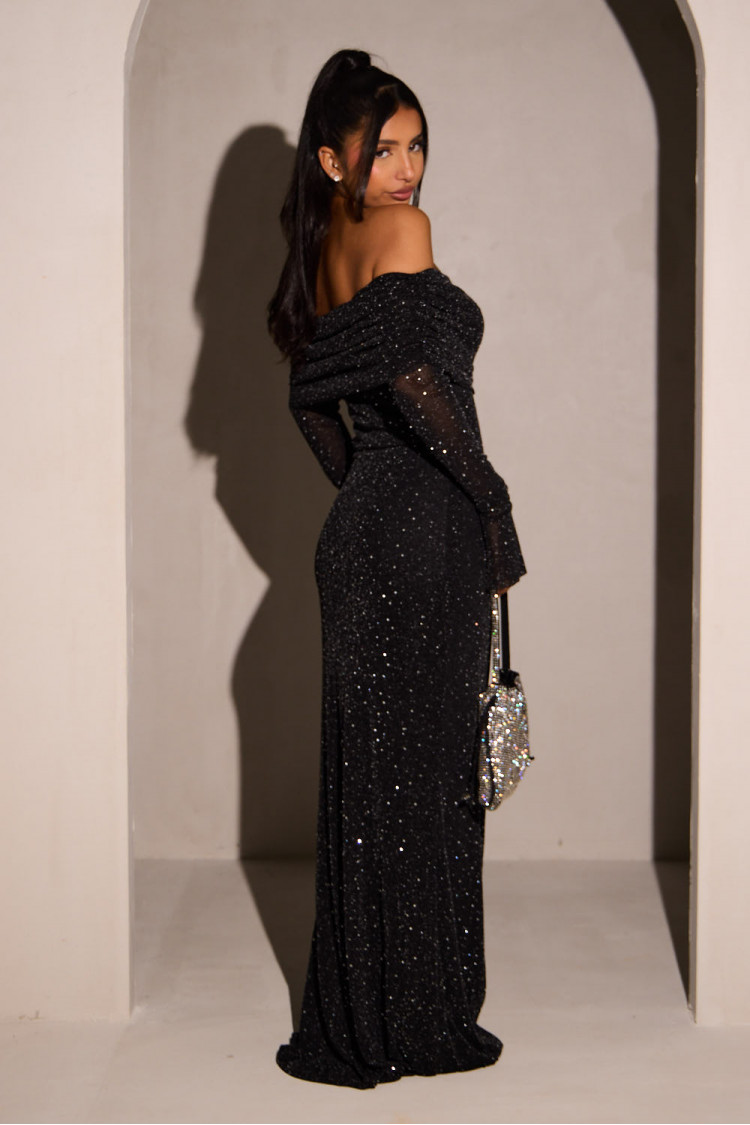 Modestique london™ | Sequined Off-shoulder Dress