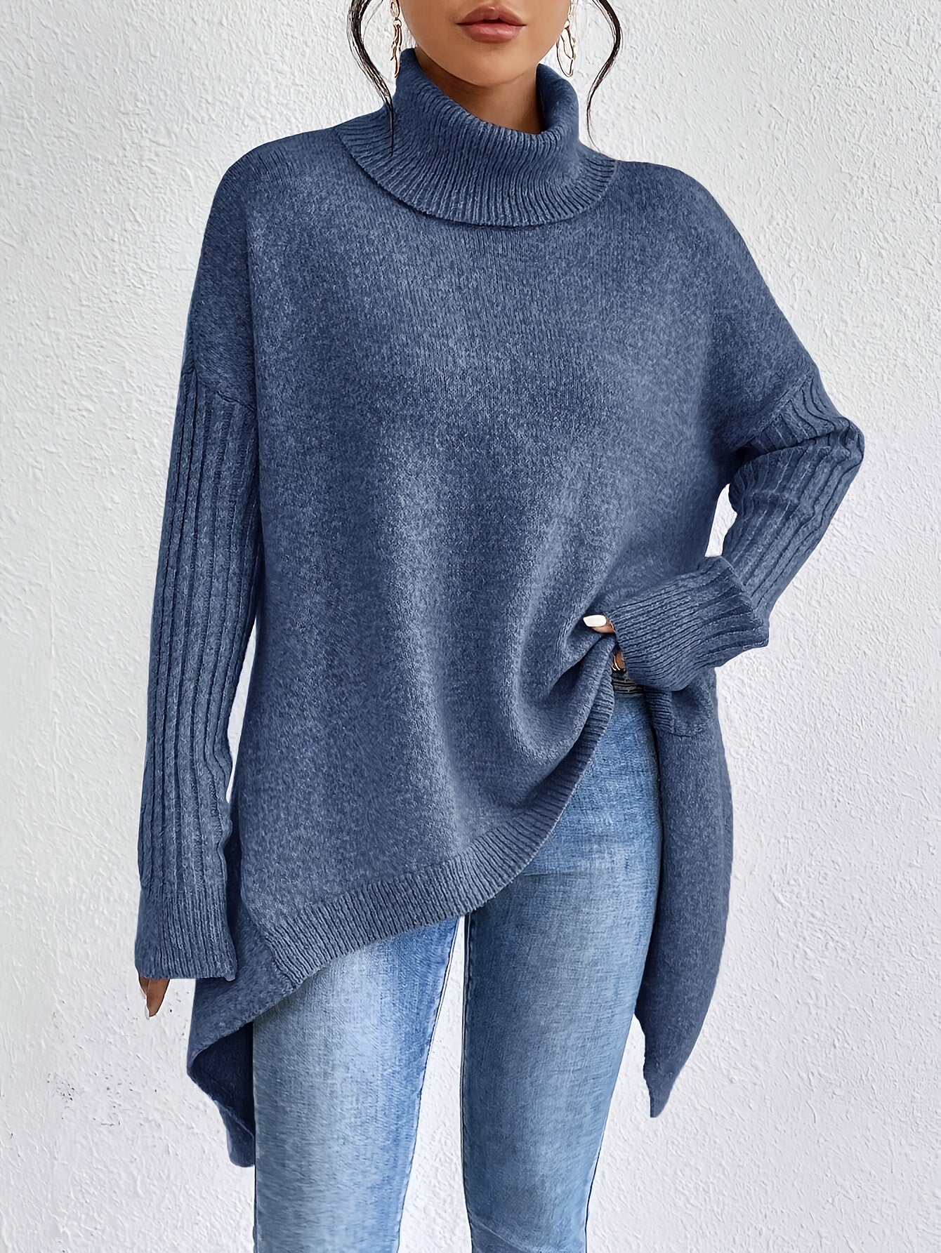 Tahlia - Casual Long Sleeve High Neck Sweater