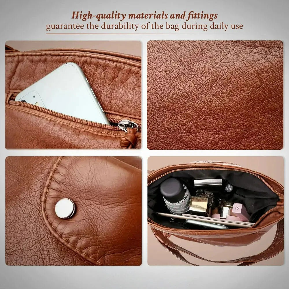 Isla - Functional Large Capacity Leather Shoulder Bag