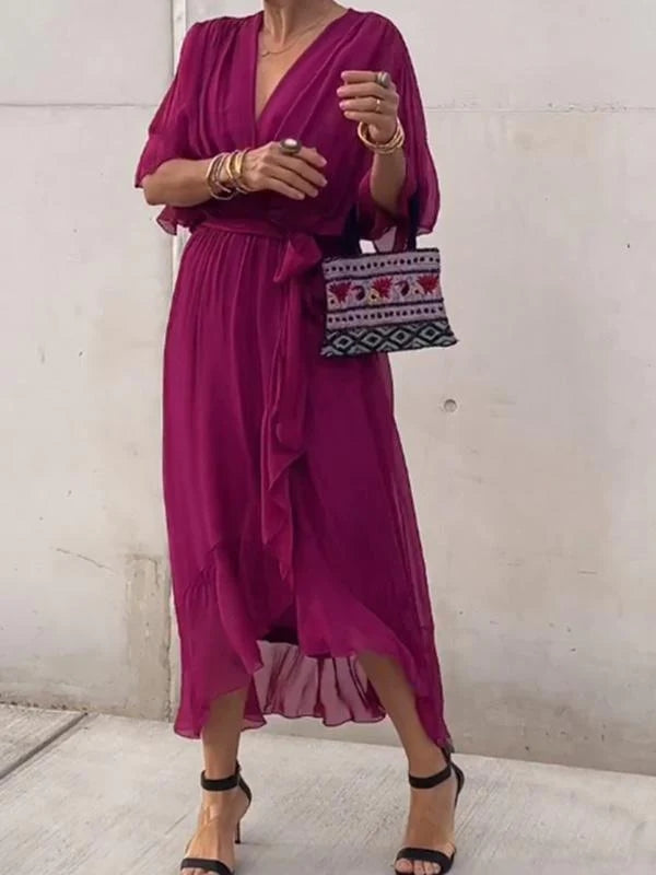 Modestique London | V-neck chiffon dress