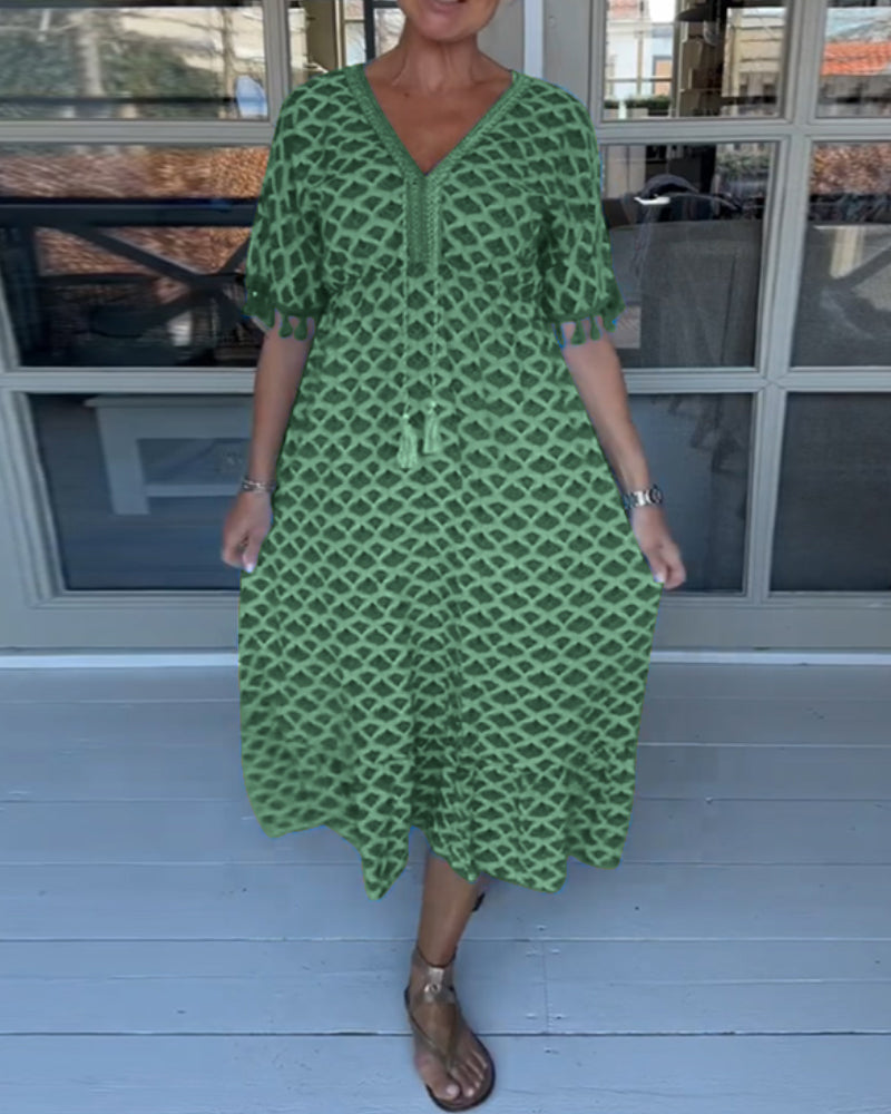 Tina | V-neck casual dress with print