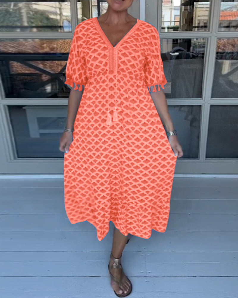 Tina | V-neck casual dress with print