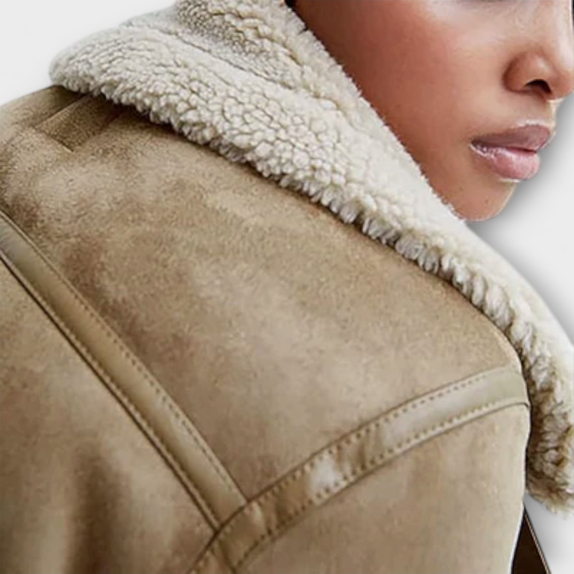Aurora Shearling Suede Aviator Jacket