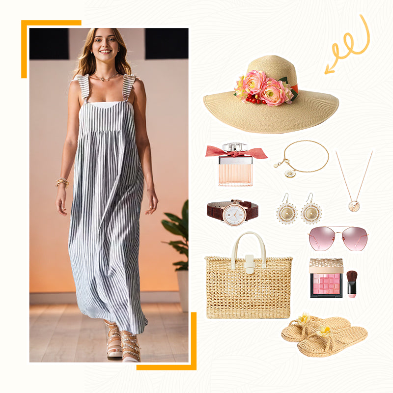 Modestique London | Casual Striped Camisole Dress