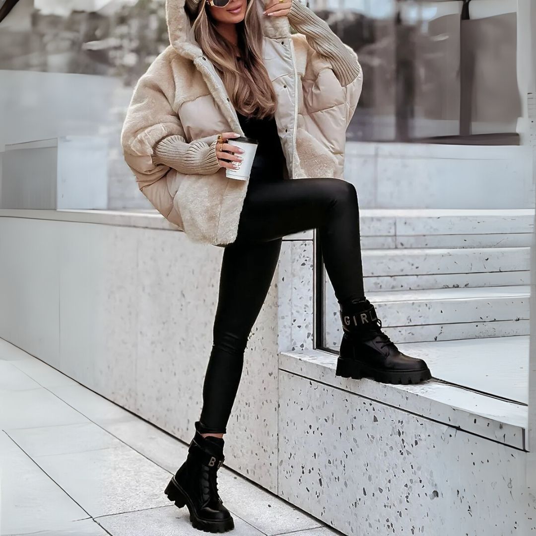 Ava - puffer jacket with teddy mix