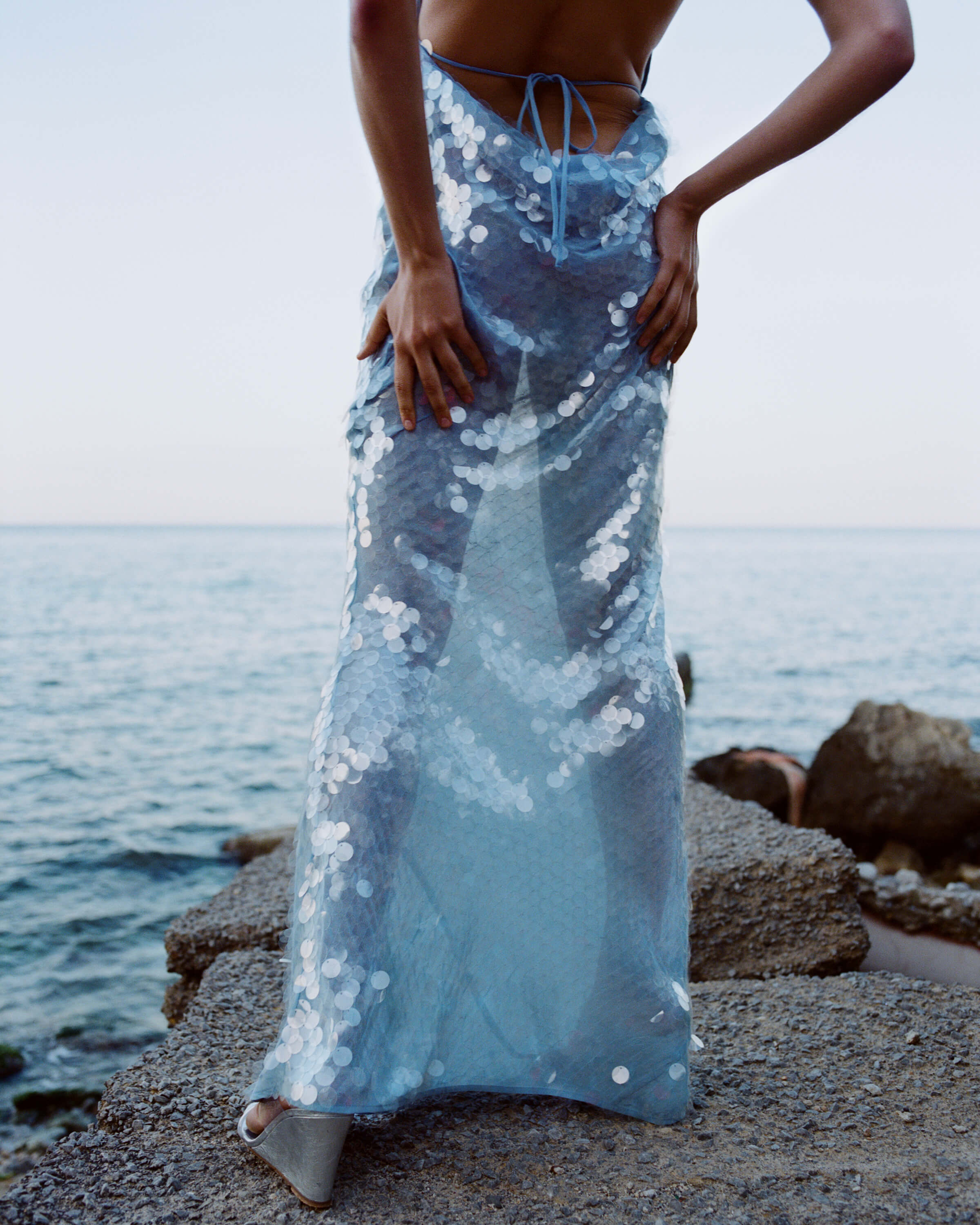 Naline™ | Sequin Halter Maxi Dress