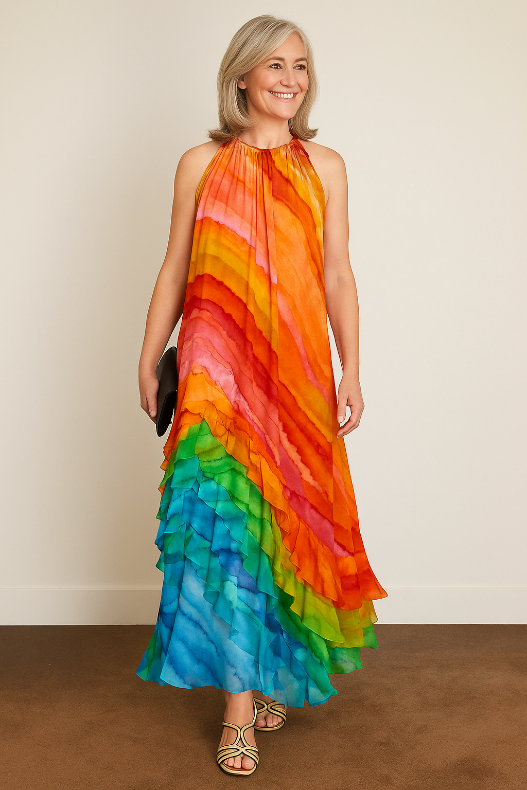 Iris™ - Ruffle Gown in Multi