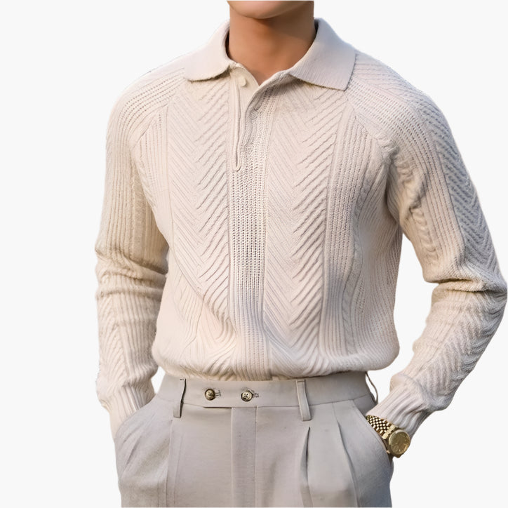 Modestique london™|ASAN Old Money Knit Textured Polo