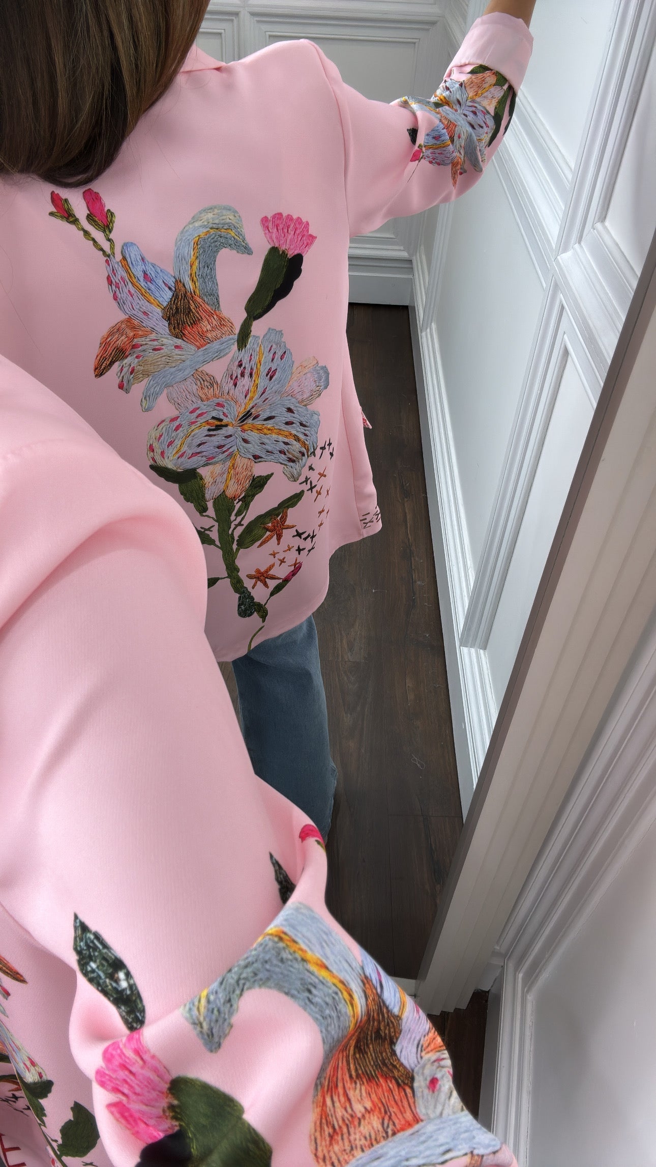 KAYLA pink oriental print blazer