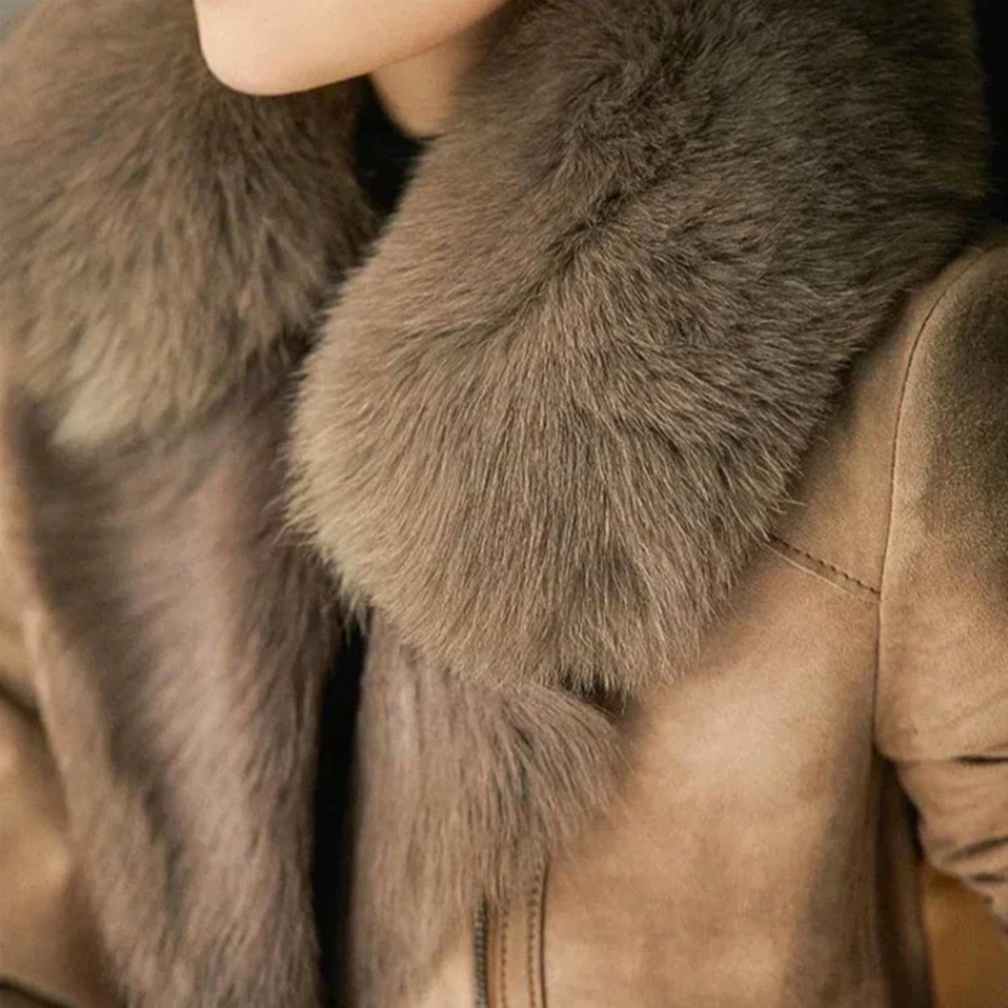Lambskin Jacket with Fur Collar