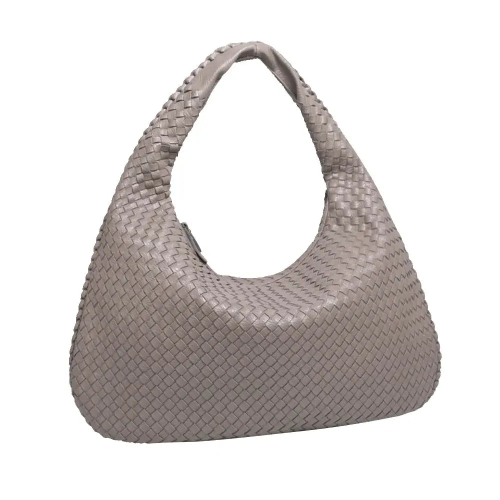 Tessa - Elegant PU Leather Woven Tote Bag