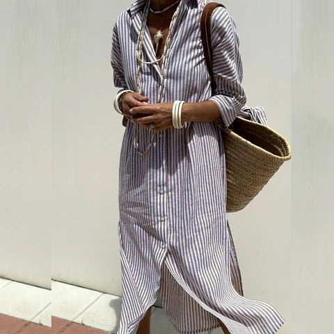 Lova ™| Classic Striped Shirt Dress