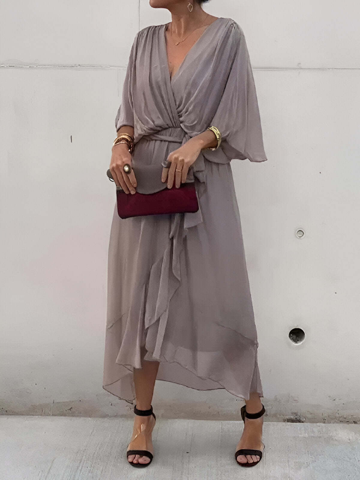 Monica ™– Chiffon V-Neck Dress