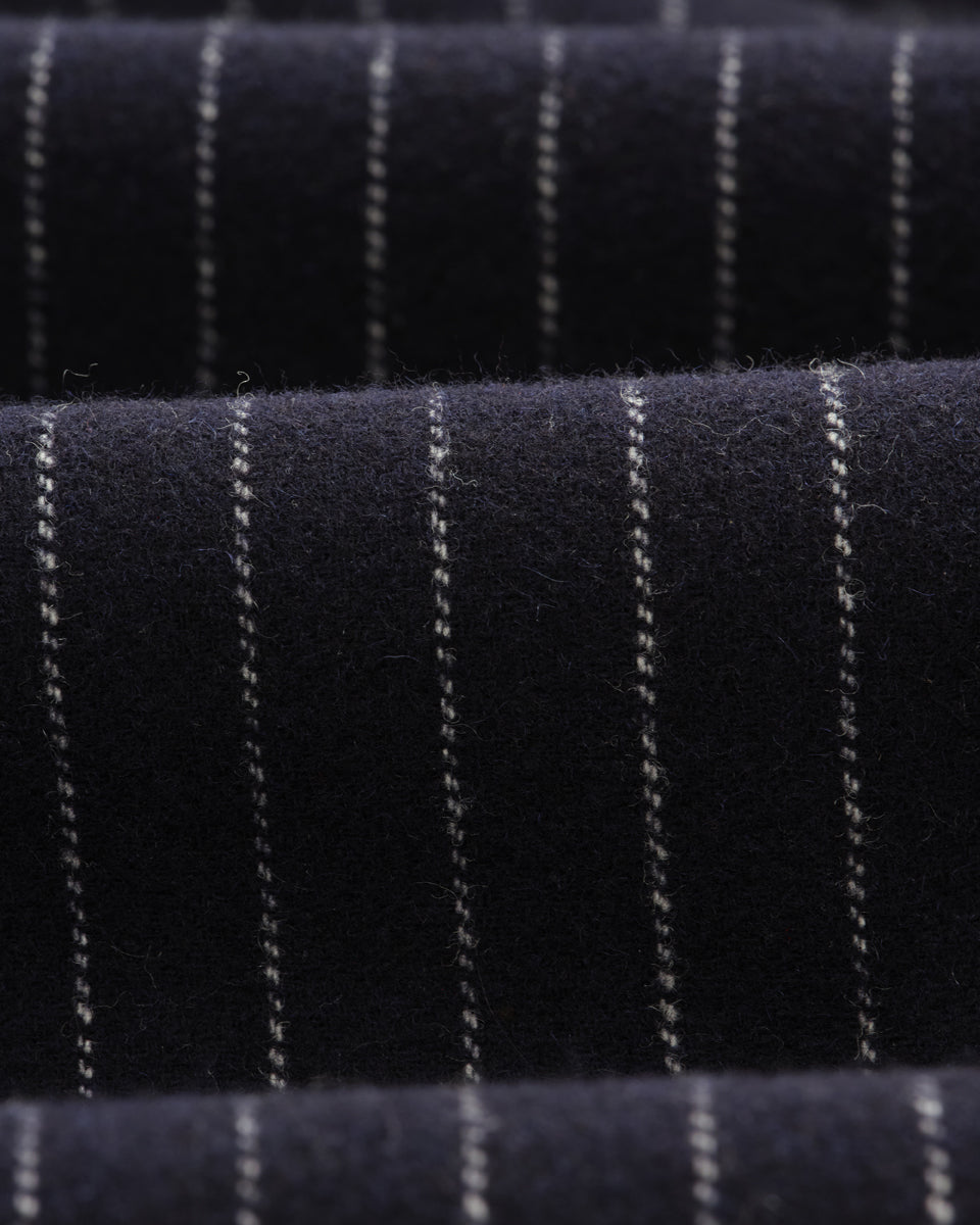 Modestique london™| Navy Pinstripe Wool Trousers