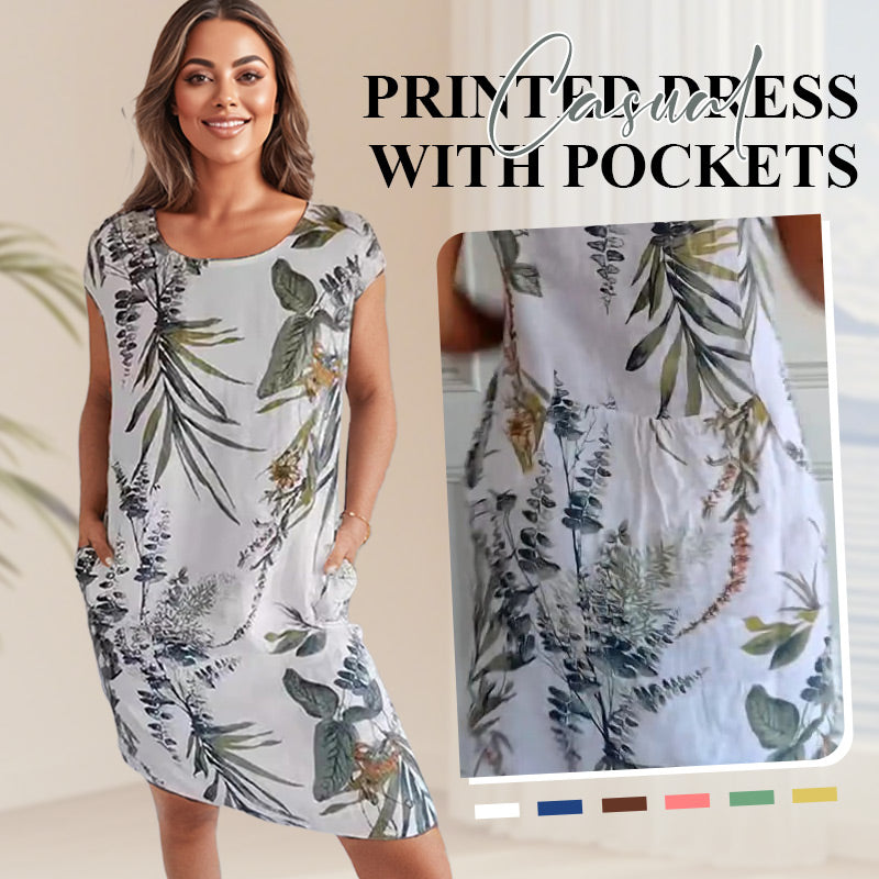 Modestique London – Casual Elegance Printed Dress with Pockets